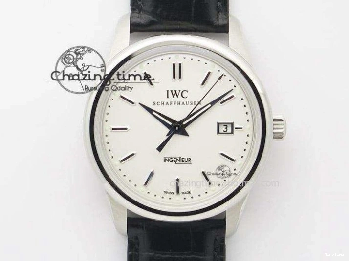 MIROTIME 0122 Vibrant Mark XVIII IW327001 SS M+F 1:1 Best Edition Black Dial on Black Leather Strap A 7055